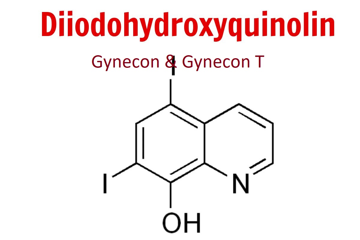 Di-iodohydroxyquin trên nhãn Gynecon là gì?
